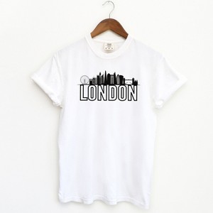 Simply Sage Market Women's London Buildings Short Sleeve Garment Dyed Tee - 1 of 2