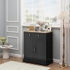 Kitchen Storage Cabinet, Modern Farmhouse Buffet with Drawers, Doors & Adjustable Shelf, Coffee Bar Sideboard for Dining Room - 3 of 4