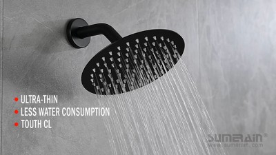 Brushed Gold Brass Rain Shower System with Handheld