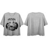 Playing Ouija Game Art Women's Heather Gray Basic Crop Boyfriend Tee - 3 of 4