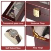 Unique Bargains Wooden Glass Cover Removable Watch Pillow Watch Storage Box - 3 of 4