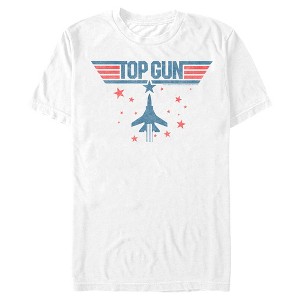 Men's Top Gun Fighter Jet and Stars Logo T-Shirt - 1 of 4