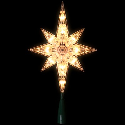 Clear Faceted Stellular Plastic Christmas Tree Topper