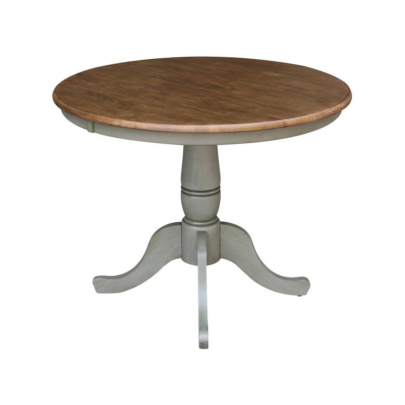 29&#34; Dining Height Loraina Round Pedestal Table Hickory Brown/Stone Gray - International Concepts, 3 of 6