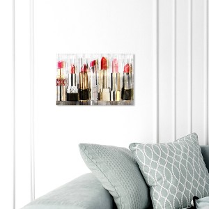 10"x15" My Lipstick Collection Fashion and Glam Unframed Canvas Wall Art in Gold - Oliver Gal: Digital Art, Luxury Decor - 1 of 4