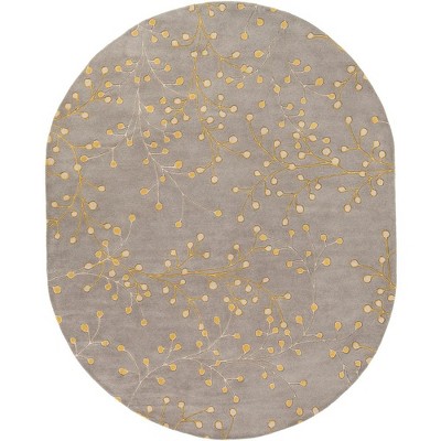 Mark & Day Le Havre 8'x10' Oval Tufted Indoor Area Rugs Mustard: Wool, Floral, Stain-Resistant, Traditional, Bohemian