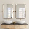1 Piece 36 In.H x 24 In.W Iron Art Rounded Rectangle Black Rotating Hardware Hanging Mirror Frame Wall Mirror - 3 of 4