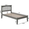 AFI Furnishings Mission Twin Platform Bed with Open Footboard and Turbo Charger in Grey - 2 of 4