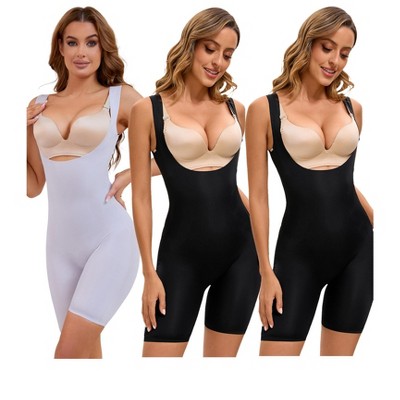INSPIRE CHIC 3 Pcs Women's Butt Lifter Thigh Slimmers Tummy Control Bust Back Support Body Shapers