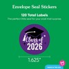 Big Dot of Happiness Class of 2026 Purple Grad Party Envelope Seal Stickers, Round Circle Stickers to Seal Cards, Graduation Envelope Seals, 120 Count - 3 of 4