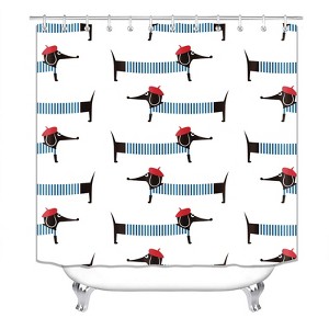 Cute Dachshund Shower Curtains for Bathroom Waterproof Fabric Bath Curtain Durable Soft Stylish Bathroom Decor 72x72 Inch - 1 of 1