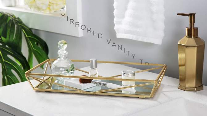Modern Rectangular Design Mirror Vanity Bathroom Tray Silver - Home Details, 2 of 7, play video