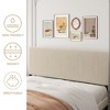 Okak Minimalist Style All Size Bedroom Platform Bed Frame with Velvet Fabric Headboard,Modern Soft Bed No Box Spring Needed - 3 of 4