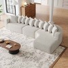 131.1 Inch Sectional Sofa Set with Right Chaise, Modular Design Curved L-Shaped Sofa with 10 Pillows, Chenille Fabric Sofa-Coolbibila - 2 of 4