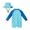 Andy & Evan  Infant  Beach Theme Swim Romper w/Hat - 2 of 4