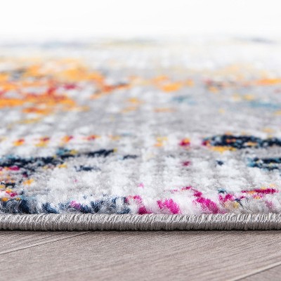 Modern Abstract Multi-Color Synthetic 8' x 10' Area Rug