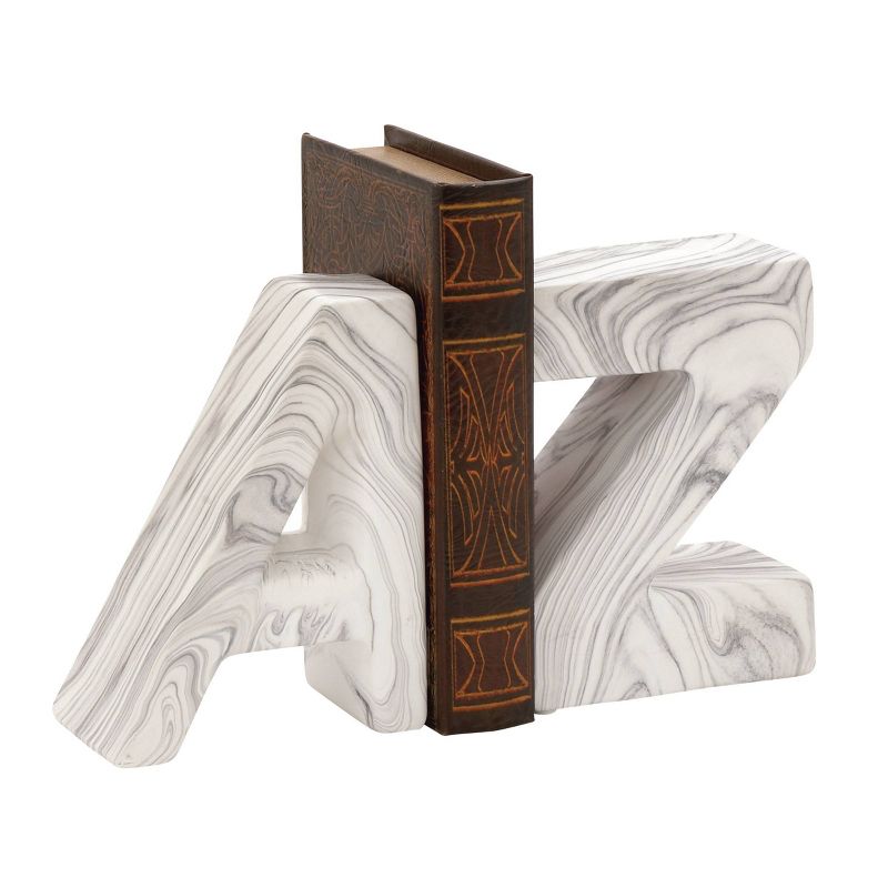 Set of 2 Contemporary Dolomite Bookends White - CosmoLiving by Cosmopolitan, 6 of 9