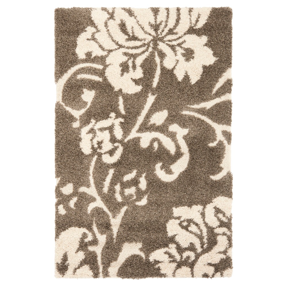 4'x6' Smoke/Beige Botanical Loomed Area Rug - Safavieh