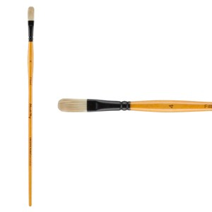 Mimik Hog Professional Synthetic Hog Bristle Paint Brush- Versatile Alternative to Natural Hog Hair Paint Brushes for Oil Painting, Acrylics, Inks, - 1 of 4