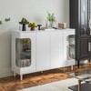 FUFU&GAGA White Versatile Glass Display Case with LED Lighting Sideboard - 2 of 4