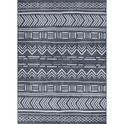 World Rug Gallery Contemporary Geometric Bohemian Machine Washable Area ...