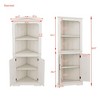 Corner Cabinet, Freestanding Corner Shelf w/2 Doors & 2 Shelves, Bathroom Corner Storage Cabinet for Bathroom, Living Room, Bedroom or Kitchen - 2 of 4