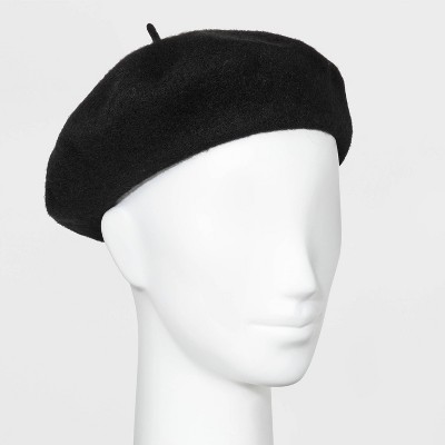 black knit beret