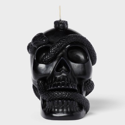 5.1'' Skull and Snake Candle Black - Threshold™