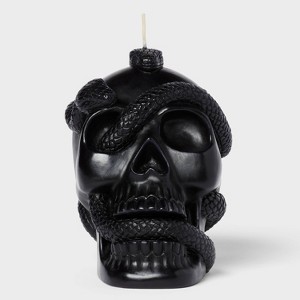 5.1'' Skull and Snake Candle Black - Threshold™ - 1 of 3