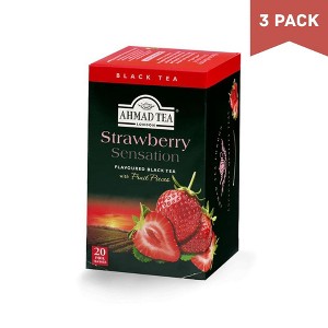 Ahmad Strawberry Sensation Black Tea 20ct tea bags - Pack of 3 - 1 of 4