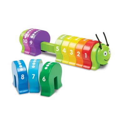 Melissa & Doug Counting Caterpillar - Classic Wooden Toy With 10 Colorful Numbered Segments