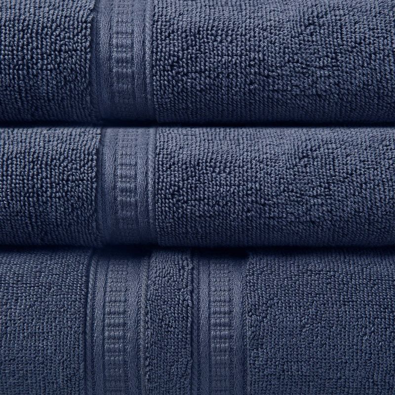 6pc Plume Cotton Feather Touch Antimicrobial Towel Set Navy - Beautyrest, 4 of 8