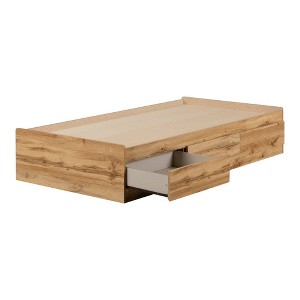 South Shore Twin Versa Bed Nordik Oak: Scandinavian Style with 3 Storage Drawers, Laminated Particle Board Frame - 1 of 4