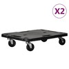 vidaXL Transport Trolleys 2 pcs Black 22.8"x15"x4.7" Polypropylene - 2 of 4