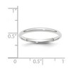 Black Bow Jewelry 2mm to 6mm 14K White Gold Lightweight Domed Comfort Fit Band - 3 of 4