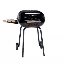 Americana Swinger 4101 Charcoal Grill with Side Table - Black - Meco