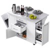 Okak Kitchen Island with Tilt Trash Can Cabinet, Kitchen Cart with Pull Out Cabinet Organizer and Drop Leaf, Countertop Organizer for Kitchen - 2 of 4