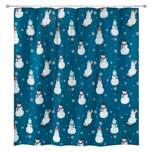 Avanti Linens Snowman Blue Shower Curtain - 1 of 3