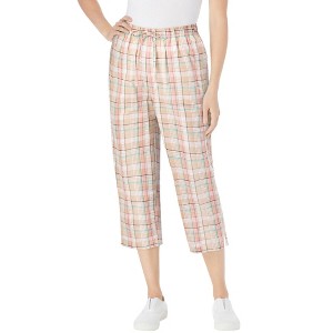 Woman Within Plus Size Petite Seersucker Capri Pant - 1 of 4