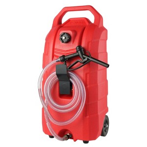VEVOR 16 Gallon Fuel Caddy, 7.8 L/min, Portable Gas Storage Tank Container with Hand Pump Rubber Wheels, Fuel Transfer Storage Tank - 1 of 4