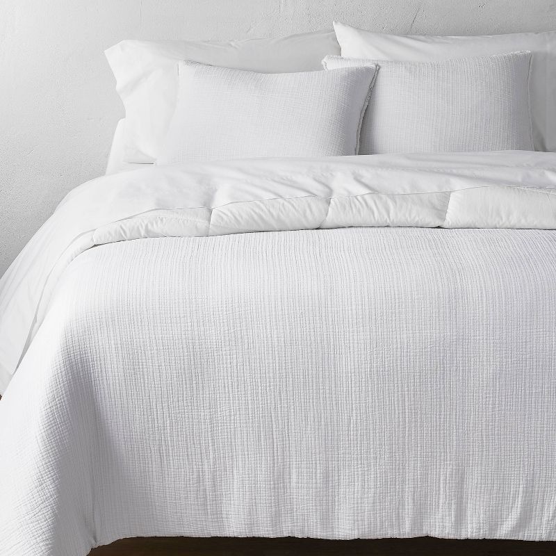 Textured Chambray Cotton Comforter & Sham Set - Casaluna™, 1 of 15