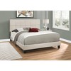 Monarch Specialties Bed, Queen Size, Bedroom, Upholstered, Beige Linen Look, Black Wood Legs, Transitional - 2 of 4