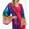 Unique Vintage Women's Long Duster Rainbow Sequin Striped - 2 of 3