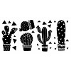 Geo Cactus Peel and Stick Wall Decal Black - RoomMates: Vinyl Botanical Stickers for Modern Home Decor, 27pc - 2 of 4