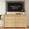 7 Drawer Dresser for Bedroom, Wooden Chest of Drawers, Fluted TV Stand, Storage Organizer for Living Room, Hallway and Entryway, Walnut - 3 of 4