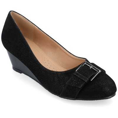 Journee Collection Womens Graysn Comfort Insole Slip On Round Toe Wedge