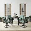 5pc Kaplan Outdoor Steel Round Dining Set with Swivel Chairs Mist/Bronze - Crosley - 3 of 4