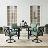 5pc Kaplan Outdoor Steel Round Dining Set with Swivel Chairs Mist/Bronze - Crosley - image 3 of 4