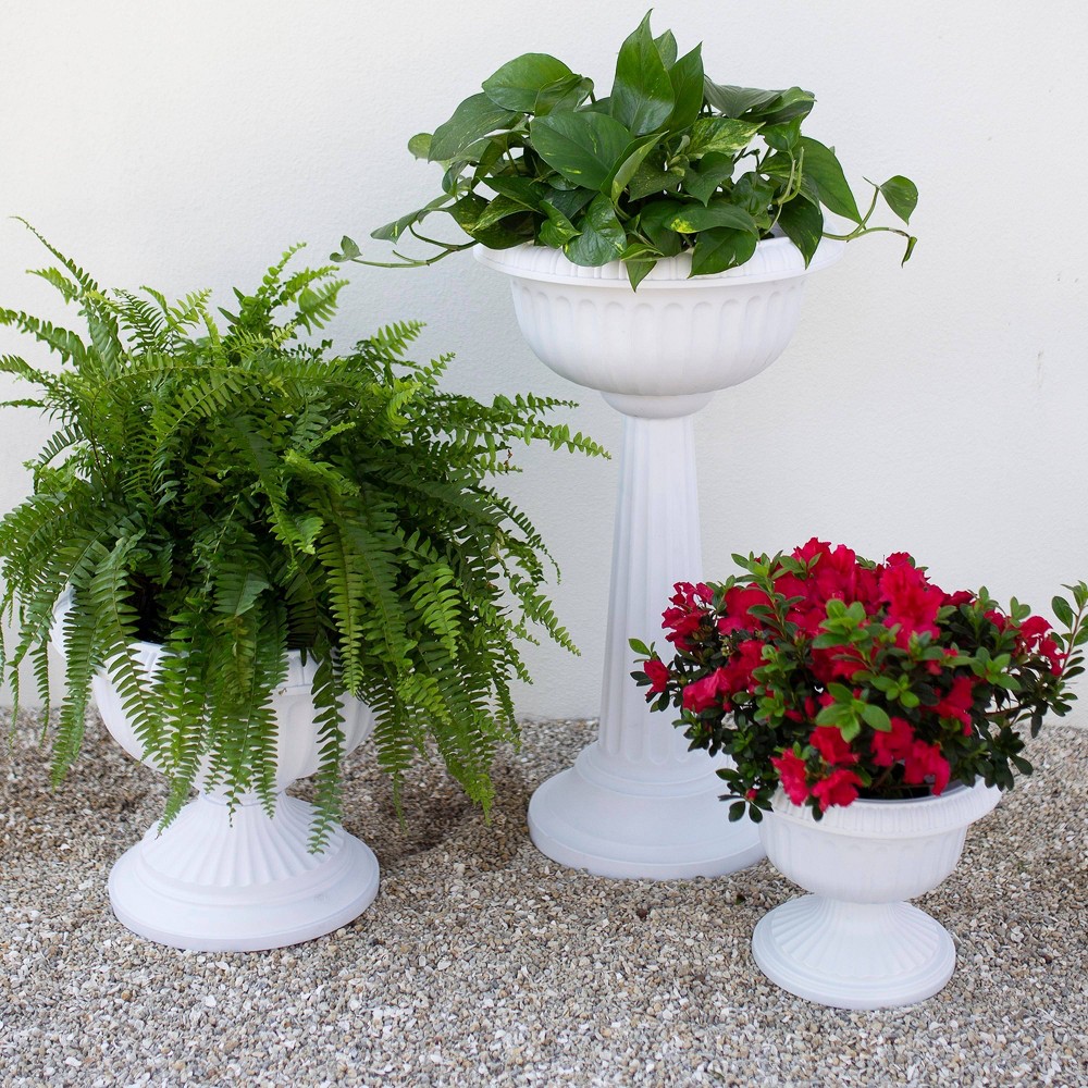 Bloem 32" Wide Grecian Urn Planter Casper White