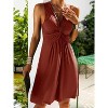 Imily Bela Elegant V Neck Knot Front A Line Tank Dress Summer Casual Comfort - 3 of 4